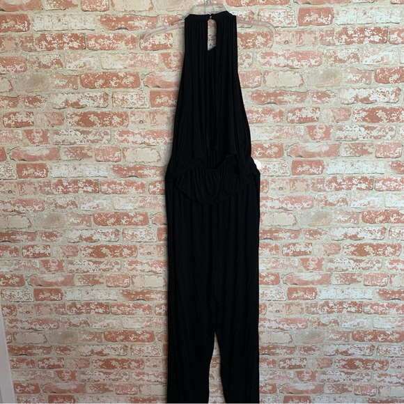 BB DAKOTA Black Jumpsuit XL Knit Halter Elastic Waist EVEREVE - Picture 3 of 7